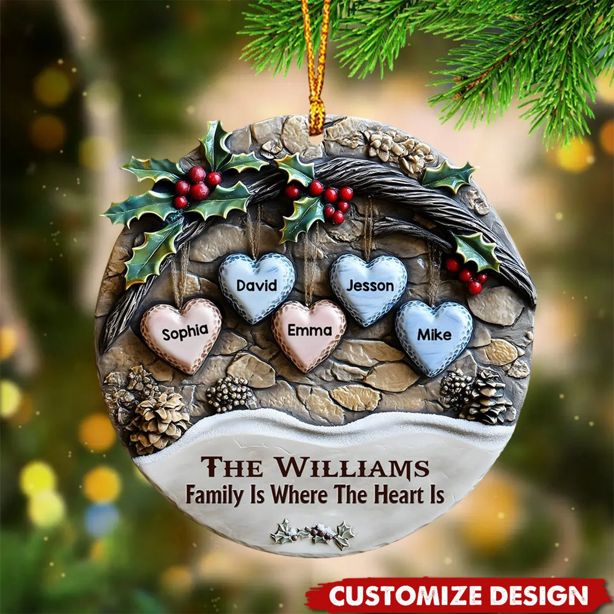 Merry Christmas - Personalized Family Love Christmas Acrylic Ornament - Image 7