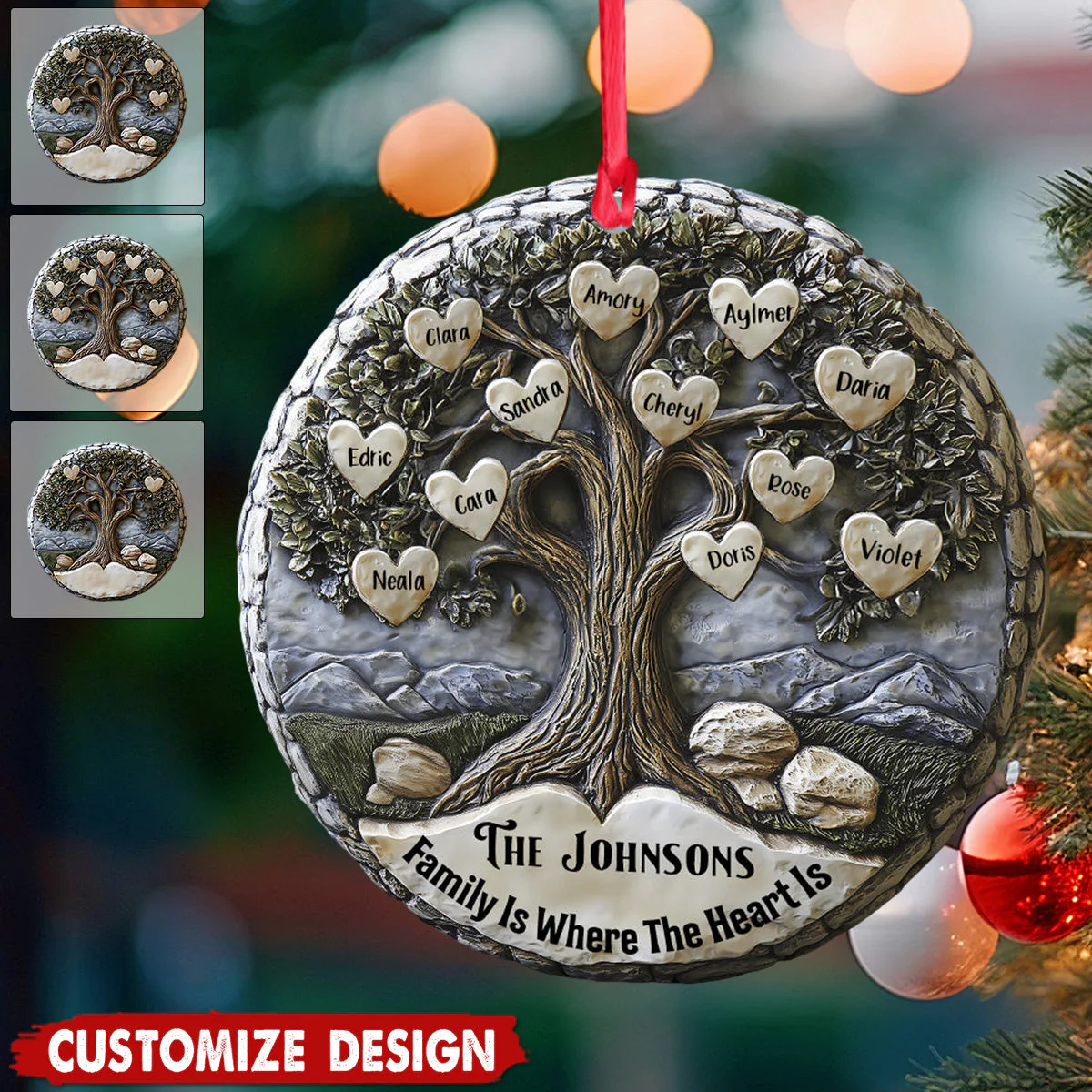 Merry Christmas - Personalized family tree Ornament - Image 6