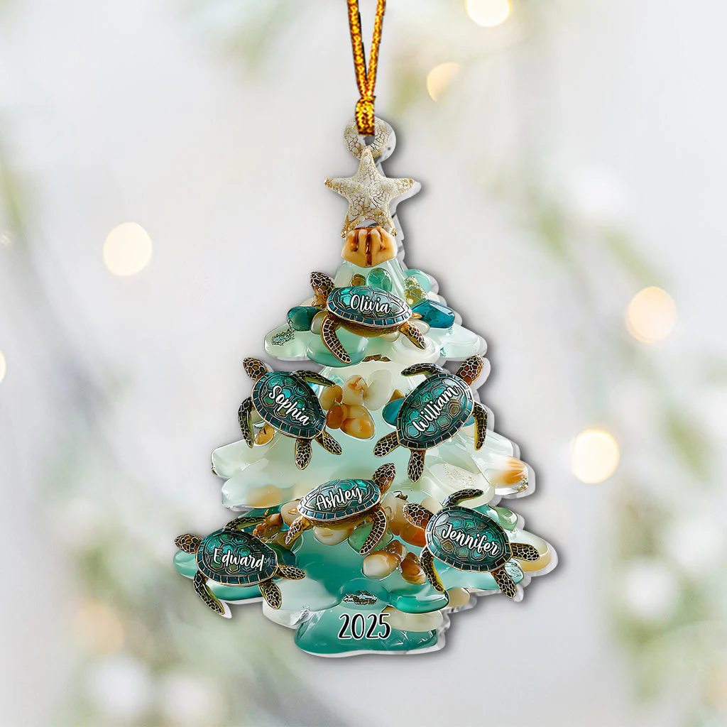 Merry Christmas - Personalized Sea Glass Family Ornament - Image 3