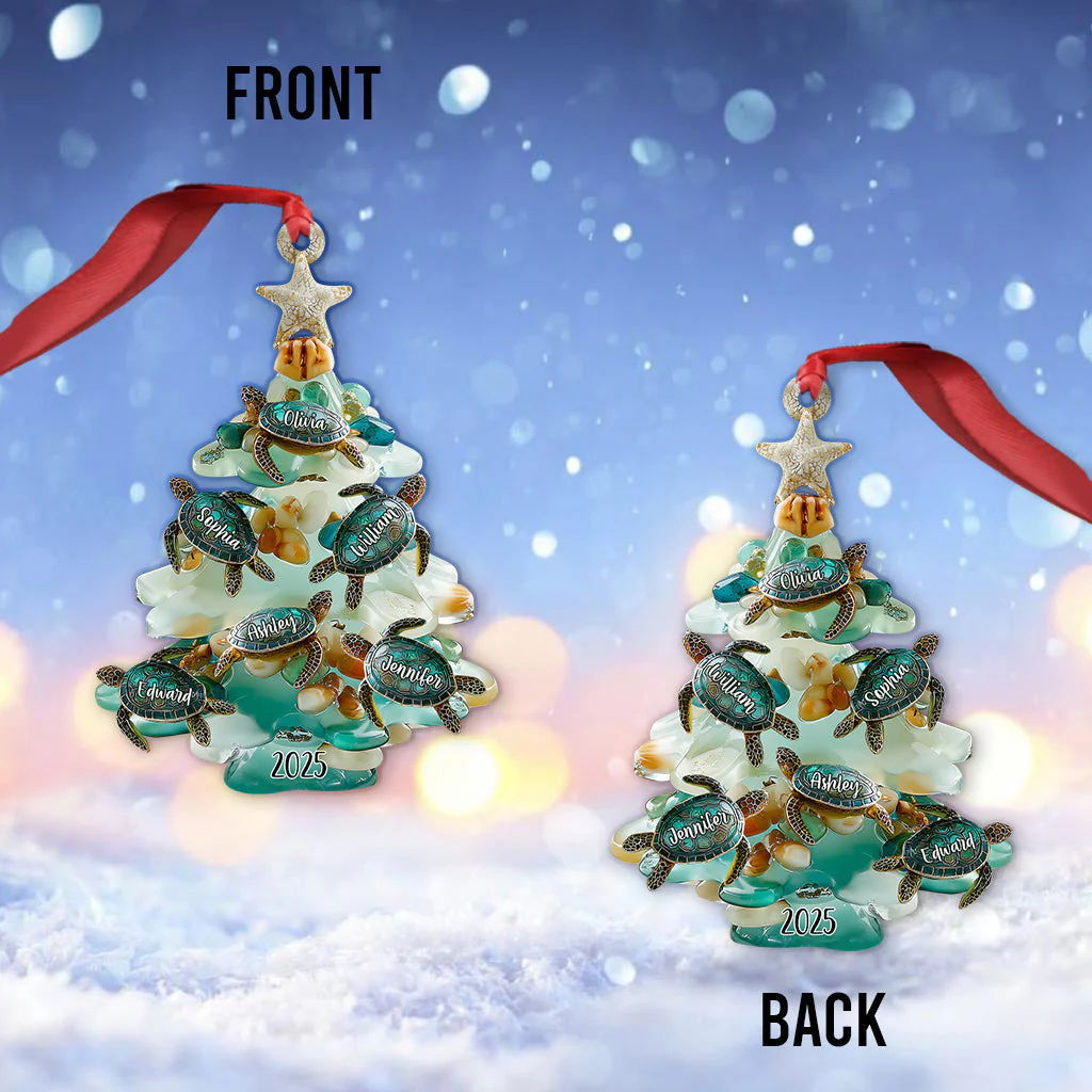 Merry Christmas - Personalized Sea Glass Family Ornament - Image 5
