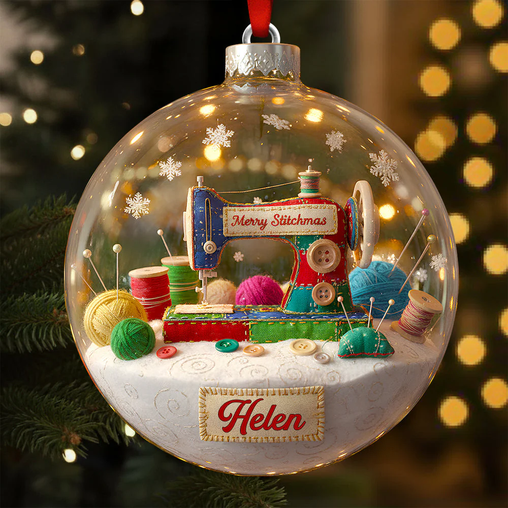 Merry Sewing Christmas Ornament - Personalized Gifts for Sewing Lovers - Image 5