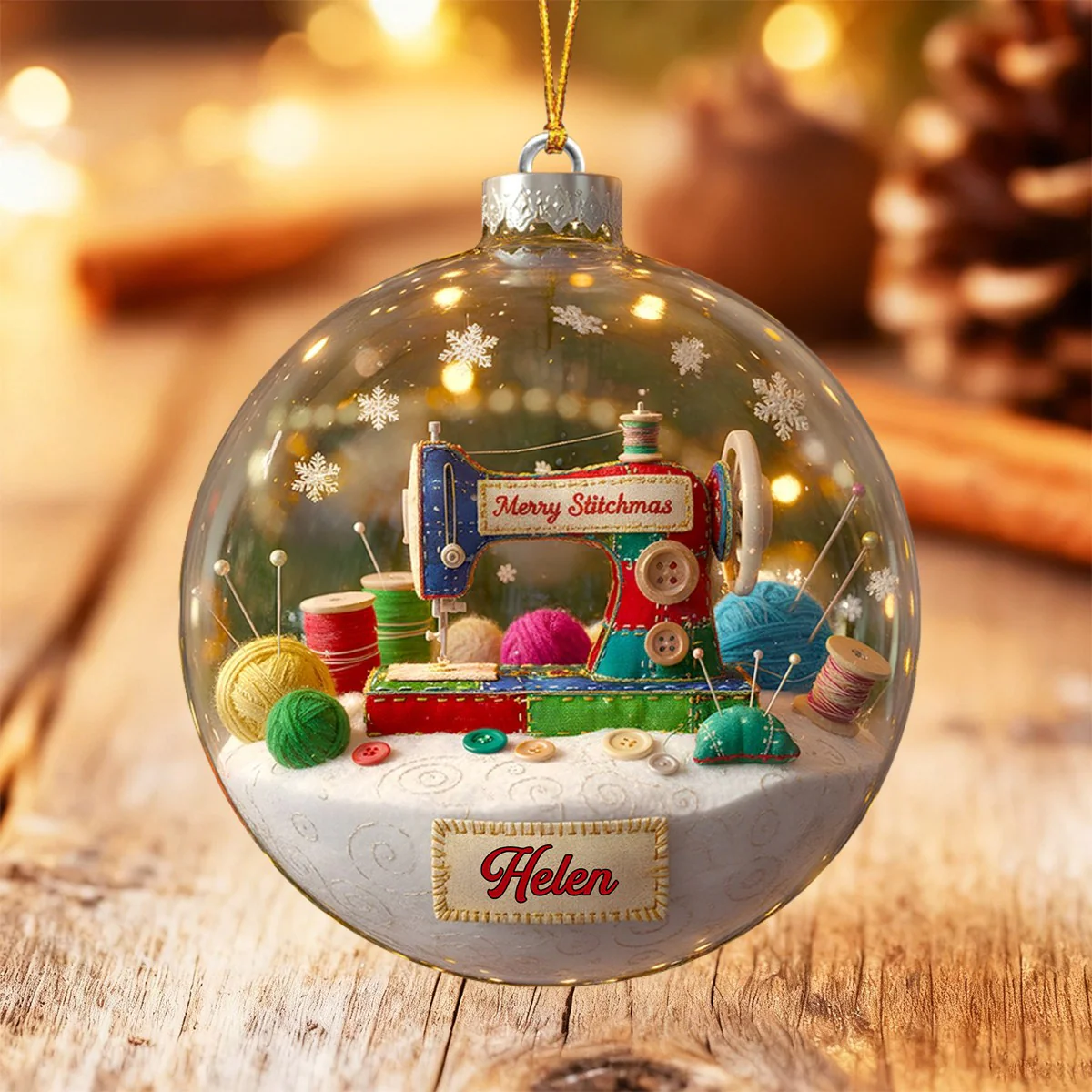 Merry Sewing Christmas Ornament - Personalized Gifts for Sewing Lovers - Image 7