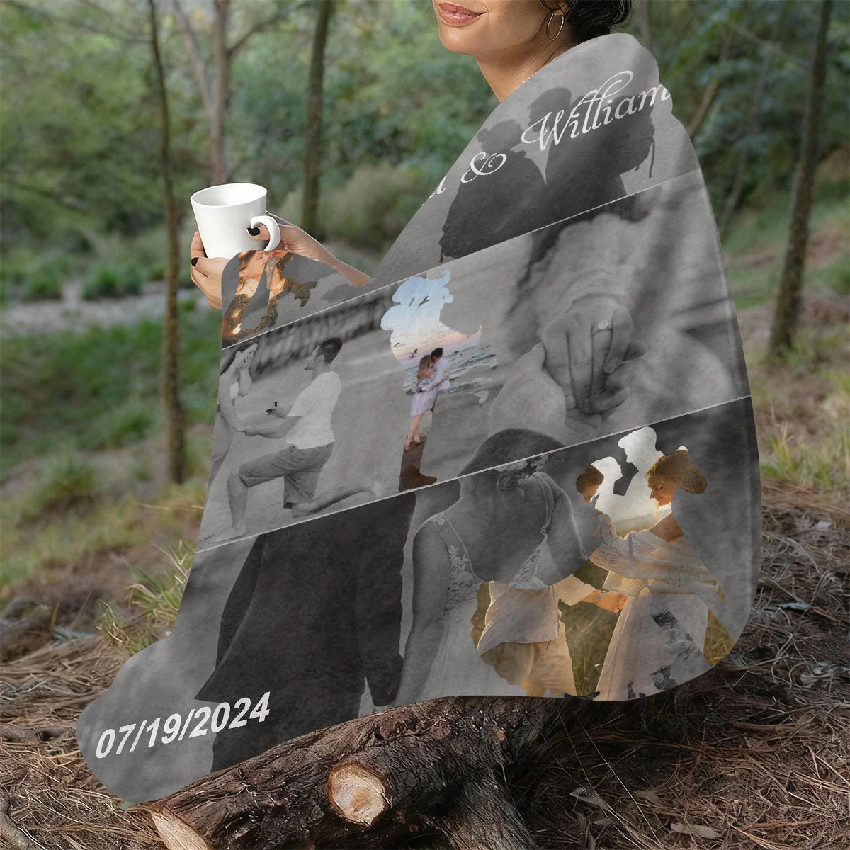 Met - Engaged - Married - Custom Photo Collage Blanket Personalized Couple Anniversary Wedding Gift - Image 3