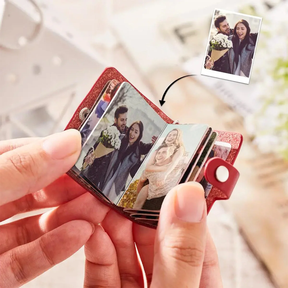 Mini personalized photo album, birthday gift album keychain, Valentine's Day gift - Image 2