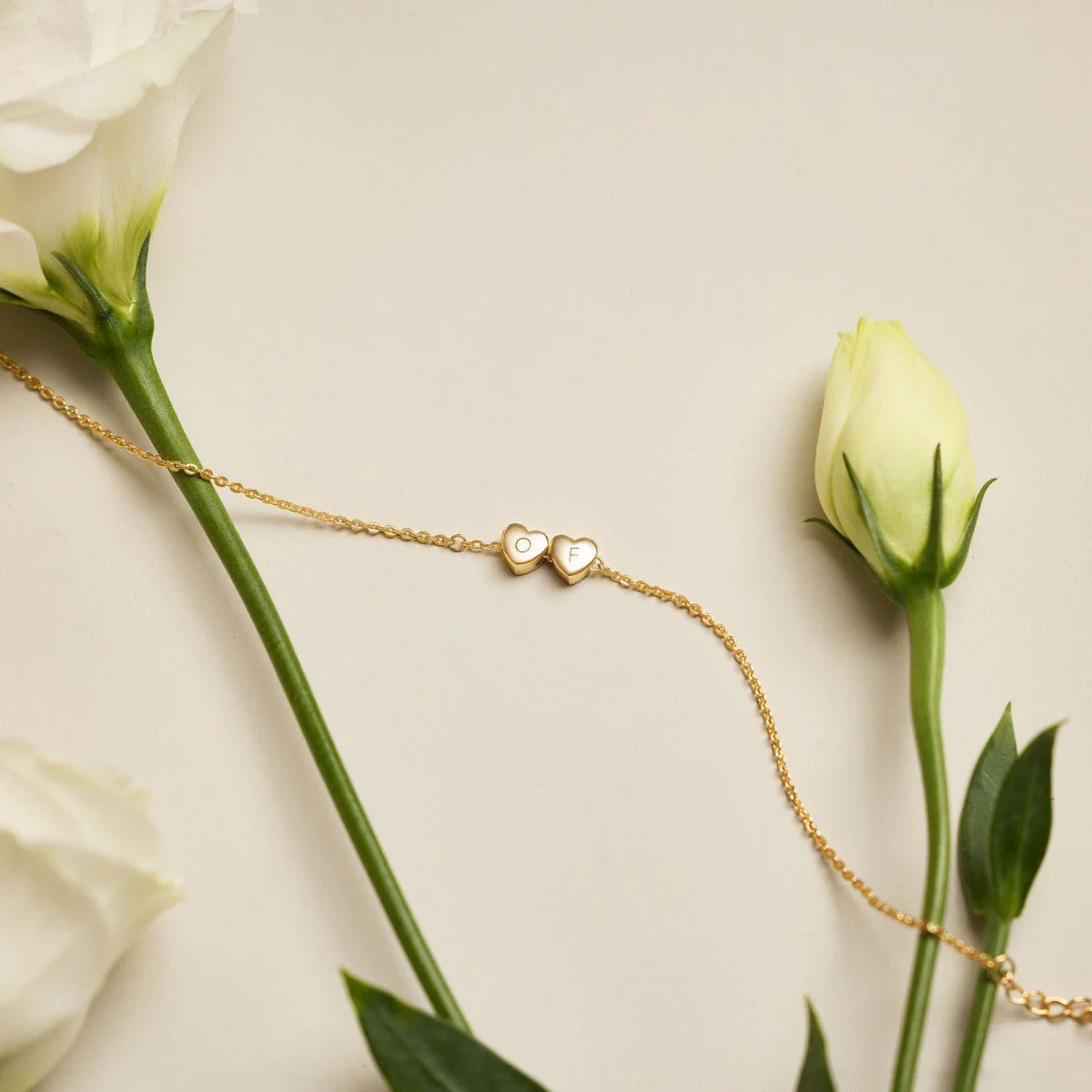 Minimalism Small 3D Initial Heart Charm Bracelet, Personalized Family Bracelet, Ladies Bracelet - Image 5
