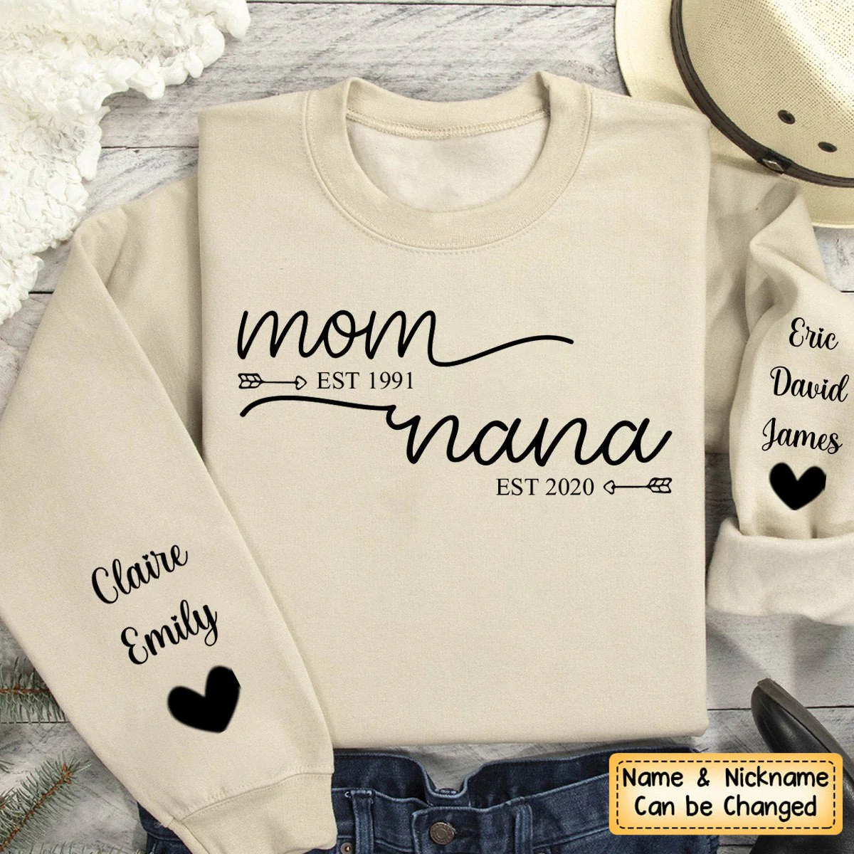Mom Est Grandma Est - Personalized Sweatshirt - Image 4