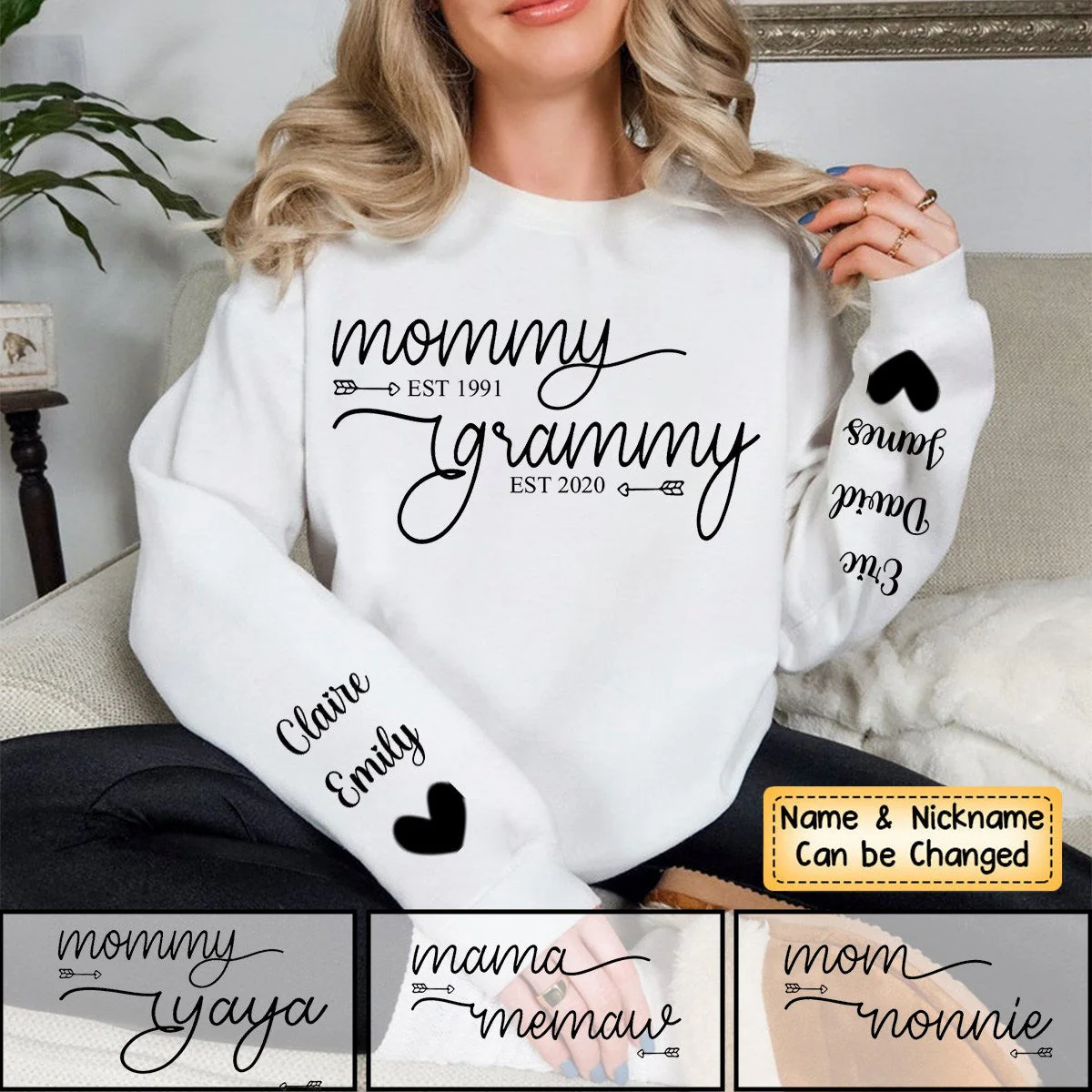 Mom Est Grandma Est - Personalized Sweatshirt - Image 5
