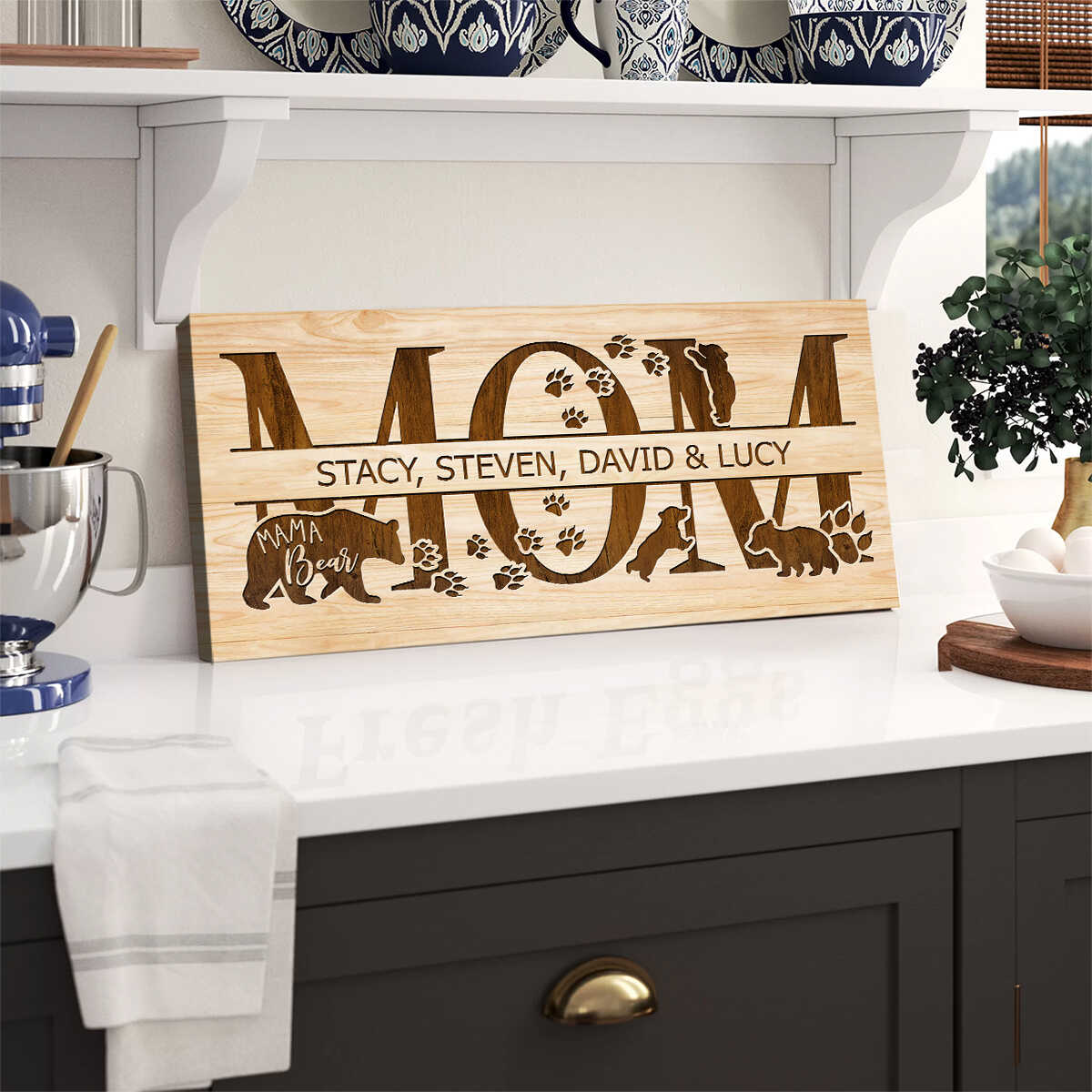 Mom Gift from Daughter, Son, Mom Sign Personalized Canvas with Kid’s Names - Image 3