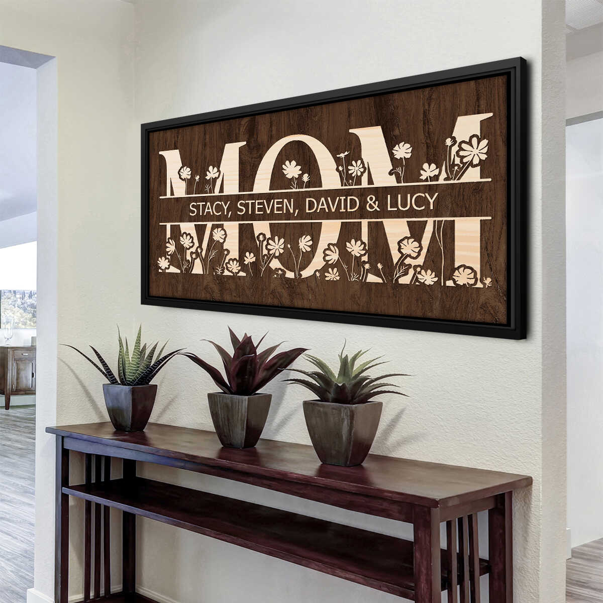 Mom Gift from Daughter, Son, Mom Sign Personalized Canvas with Kid’s Names - Image 4