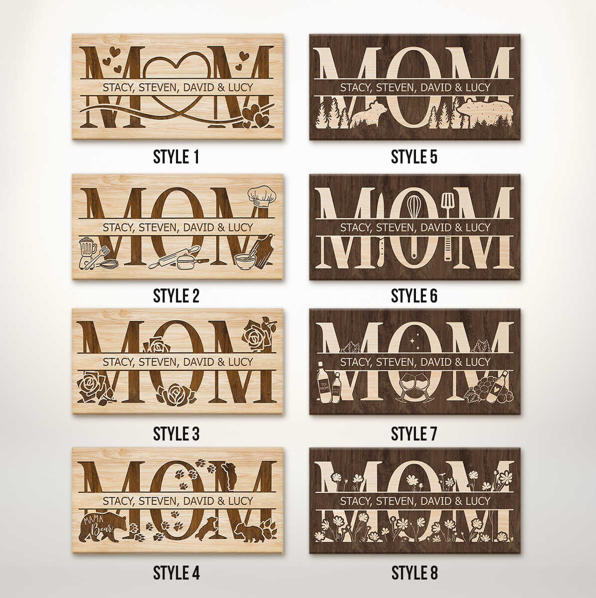 Mom Gift from Daughter, Son, Mom Sign Personalized Canvas with Kid’s Names - Image 5