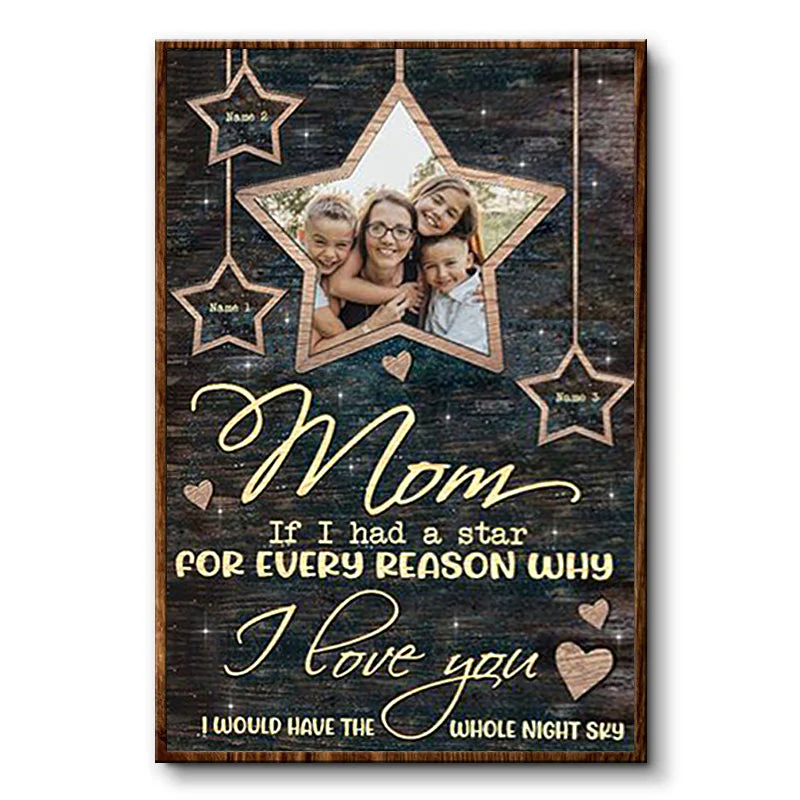 Mom If I Had A Star Personalized Mother's Day Canvas - Image 3