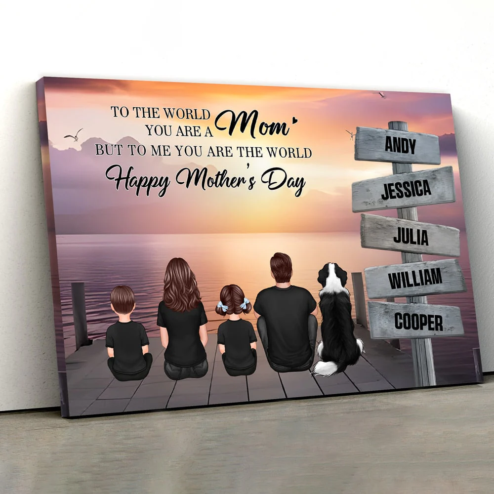 Mom To Us You Are The World Personalized Poster, Thoughtful Gift for Mom and Family - Image 4