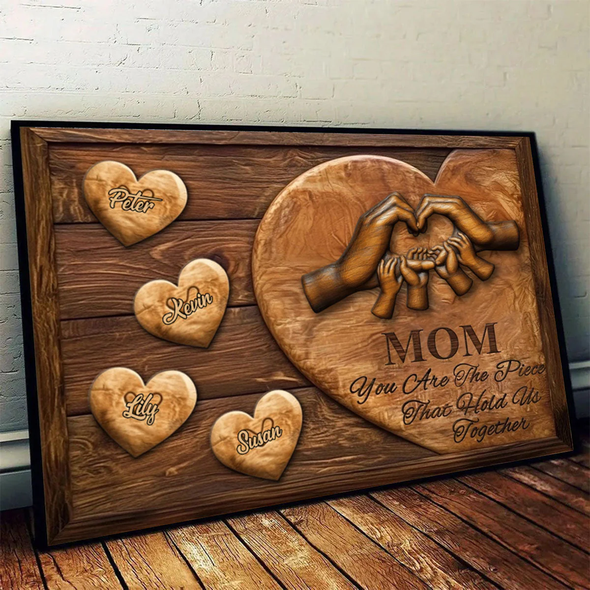 Mom You Are The Piece That Holds Us Together - Holding Hands Personalized Mother Poster - Image 2