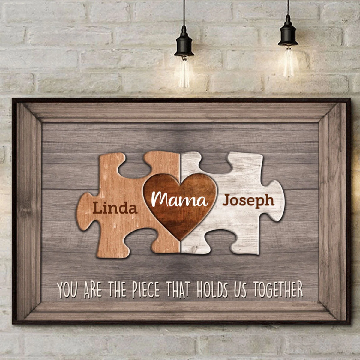 Mom You Are The Piece That Holds Us Together Personalized Puzzle Canvas Gift For Mother - Image 7