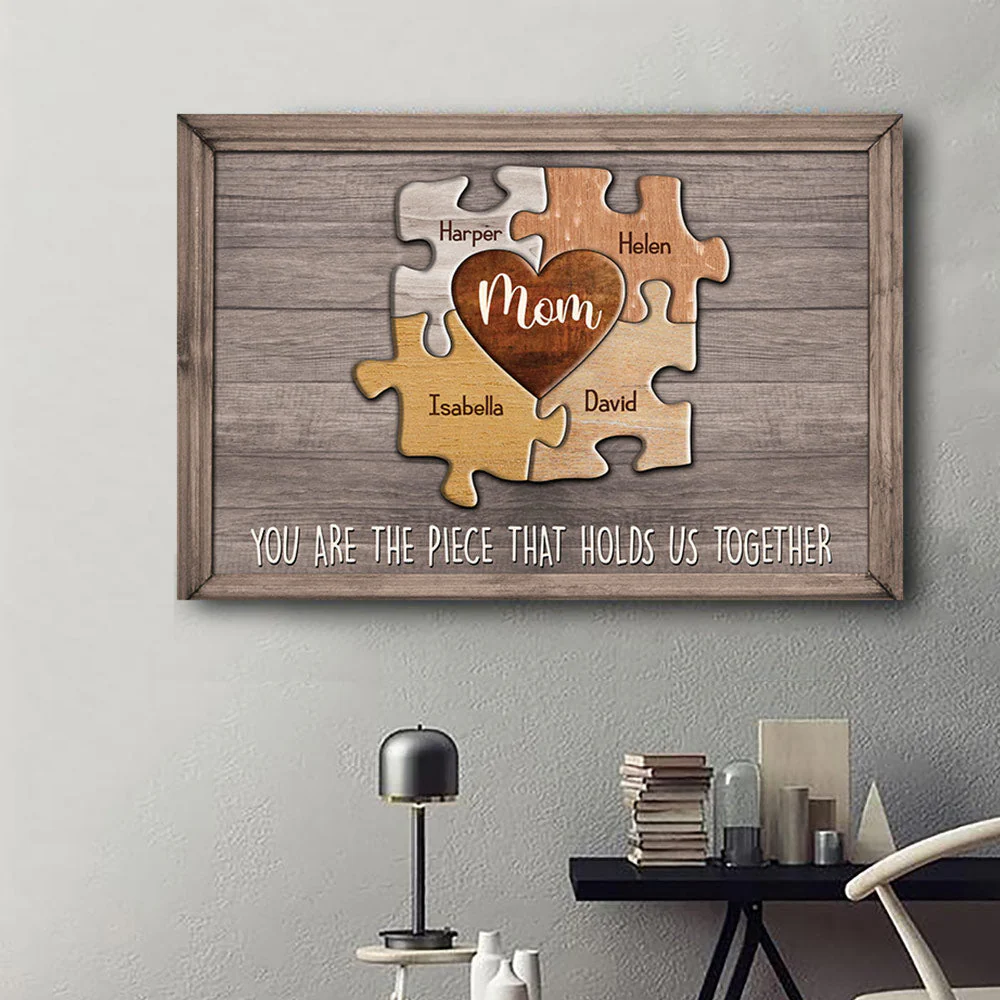 Mom You Are The Piece That Holds Us Together Personalized Puzzle Canvas Gift For Mother - Image 8