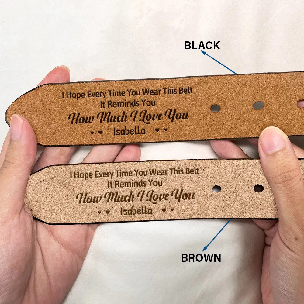Moment You Became My Daddy - Personalized Leather Belt Gift For Fathers Day - Image 4