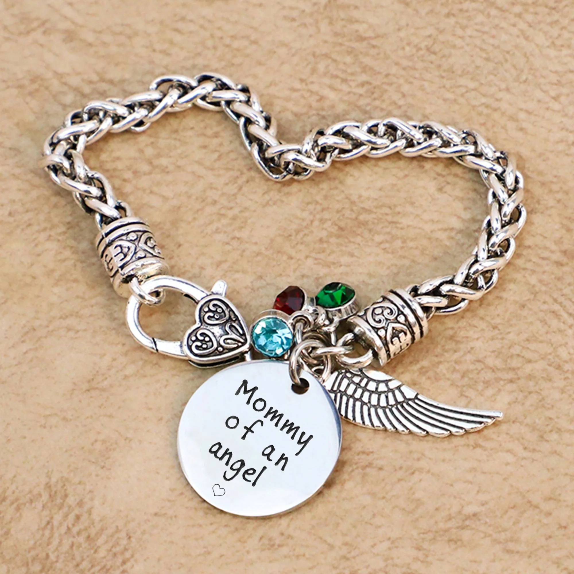 Mommy of an angel Antique Silver Bracelet - Image 3