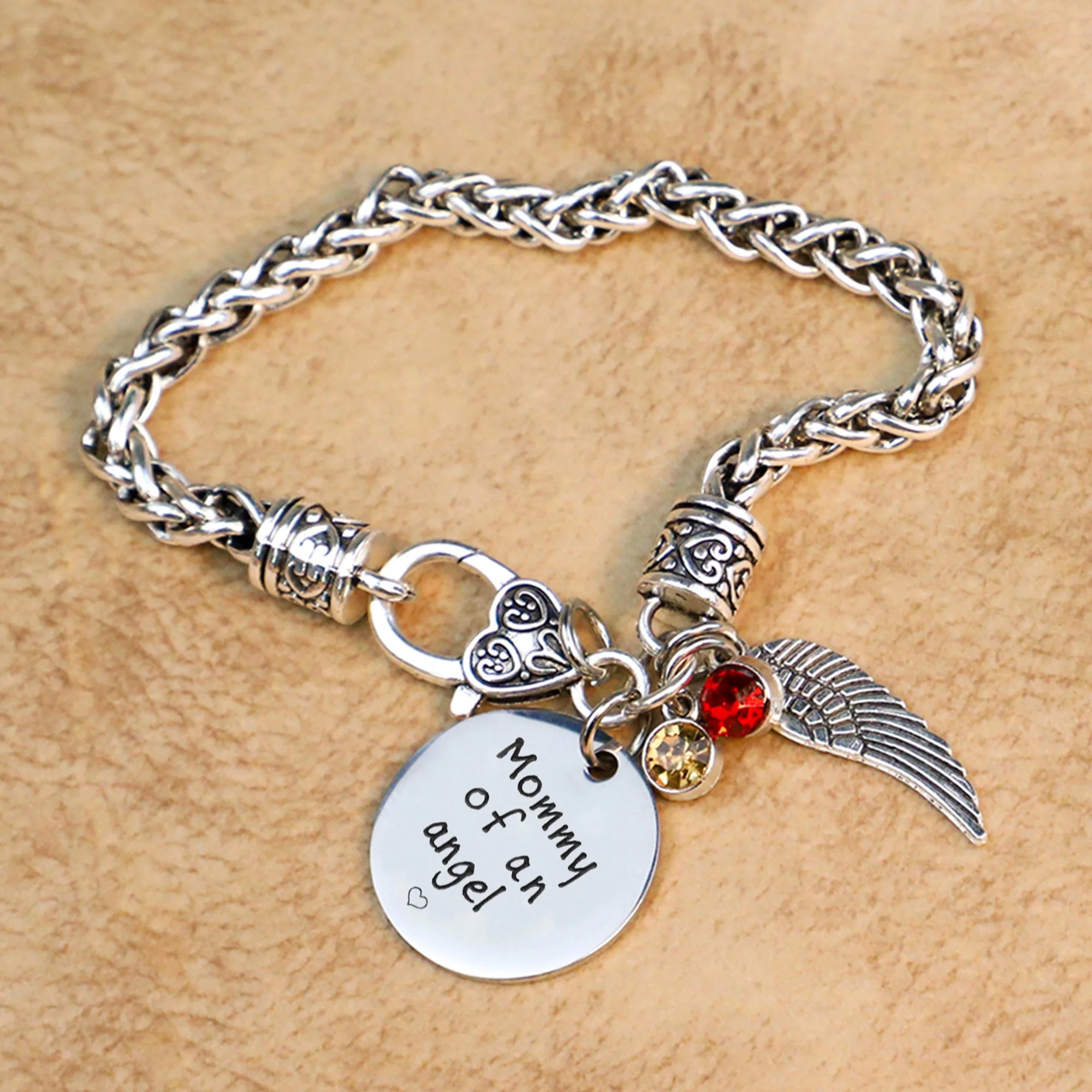 Mommy of an angel Antique Silver Bracelet - Image 4