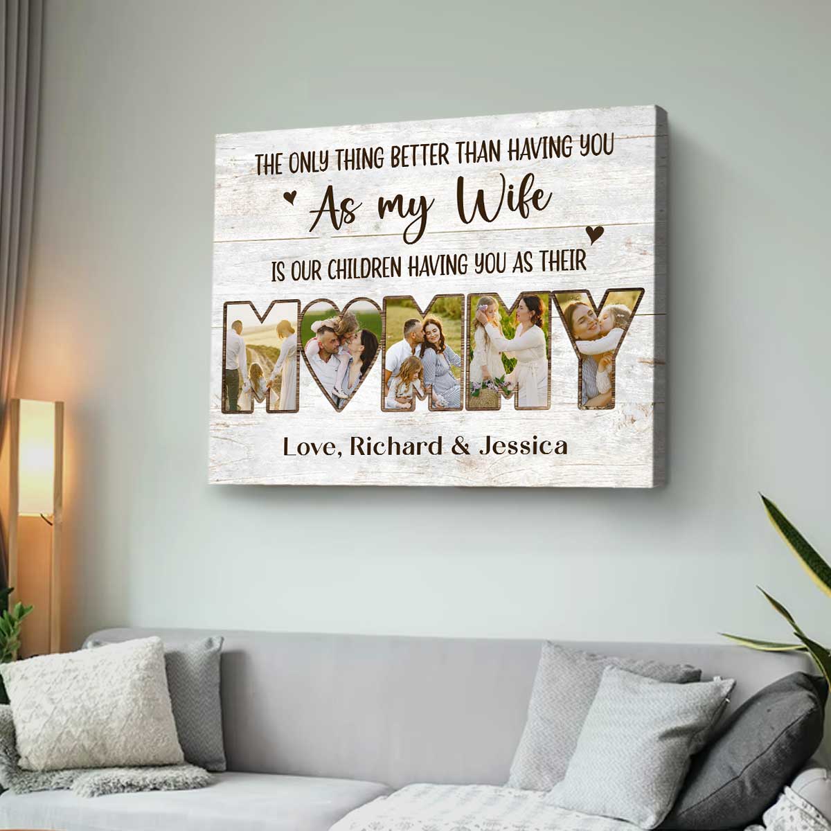 Mommy Photo Collage Canvas Poster,Personalized Mother’s Day Gift For Wife - Image 5