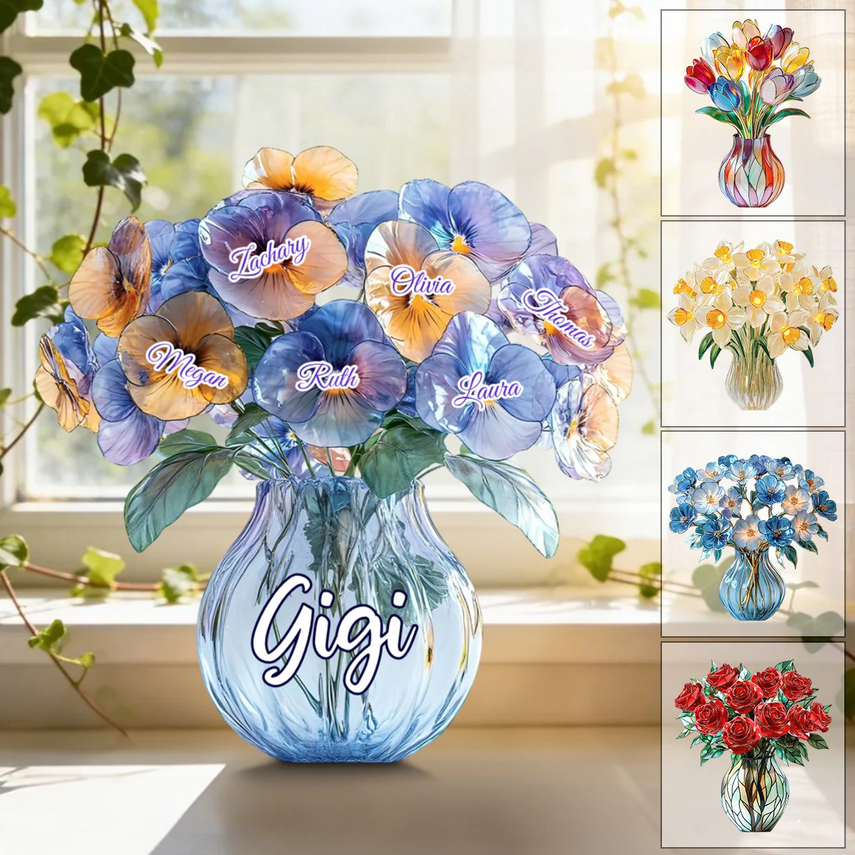 Mom's Blossom Acrylic Plaque – Personalized Custom Shaped Gift For Mother
