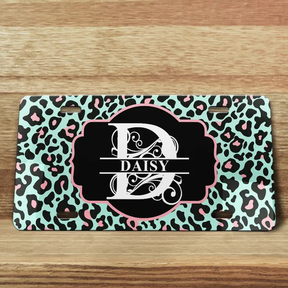 Monogram Leopard Print - Personalized License Plate - Image 3