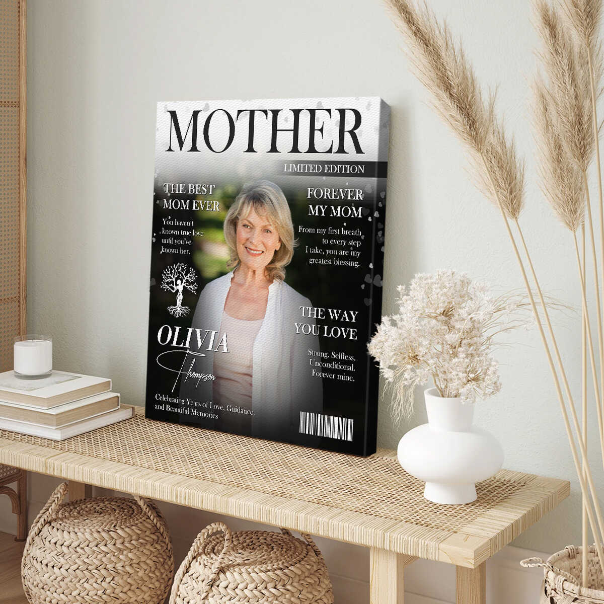 Mother Magazine Personalized Canvas, Custom Mom Photo Gift, Best Mom Ever Wall Art, Mother Appreciation Gift - Image 5