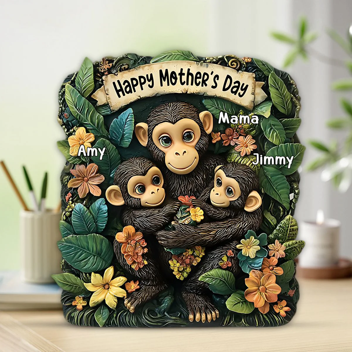 Mother of Little Monkeys - Personalized Acrylic Plaque For Mother's Day Gift - Image 2
