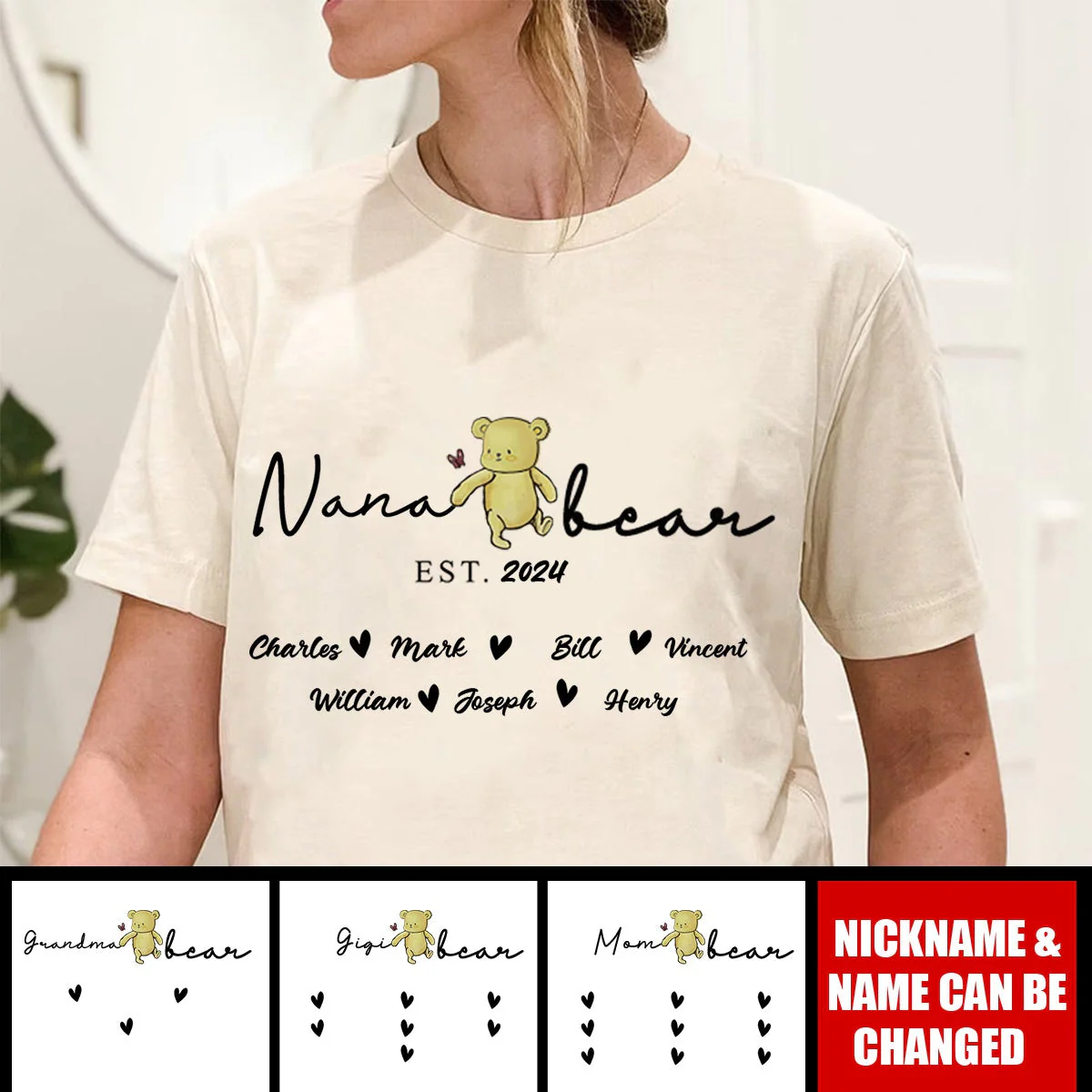 Motherhood Is The Greatest Thing Personalized Bear Pure Cotton T-shirt - Image 3