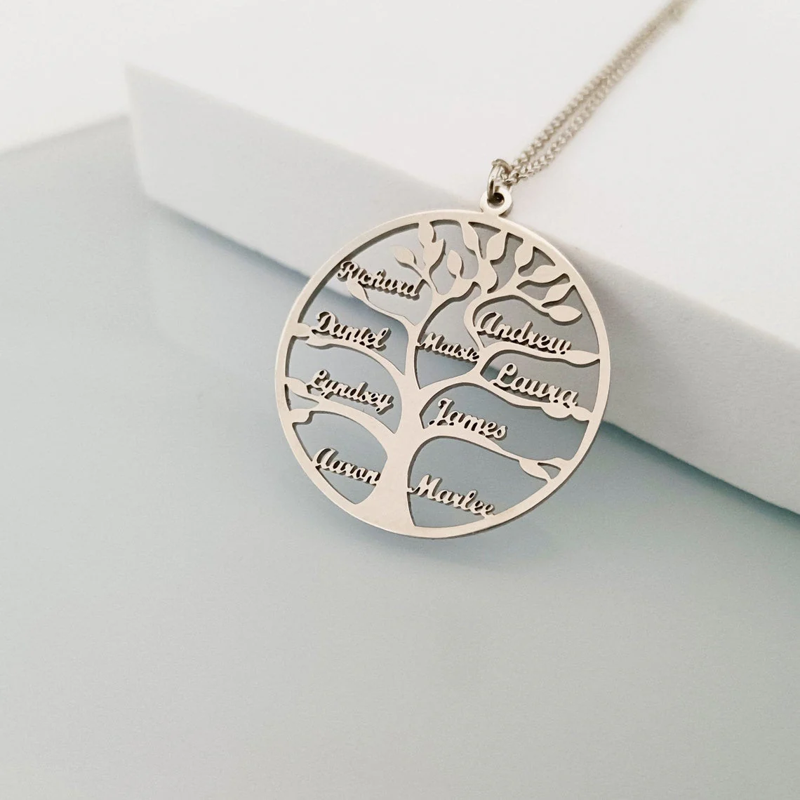 Mother's Day Gift-Personalized Family Tree with Name Necklace - Image 6