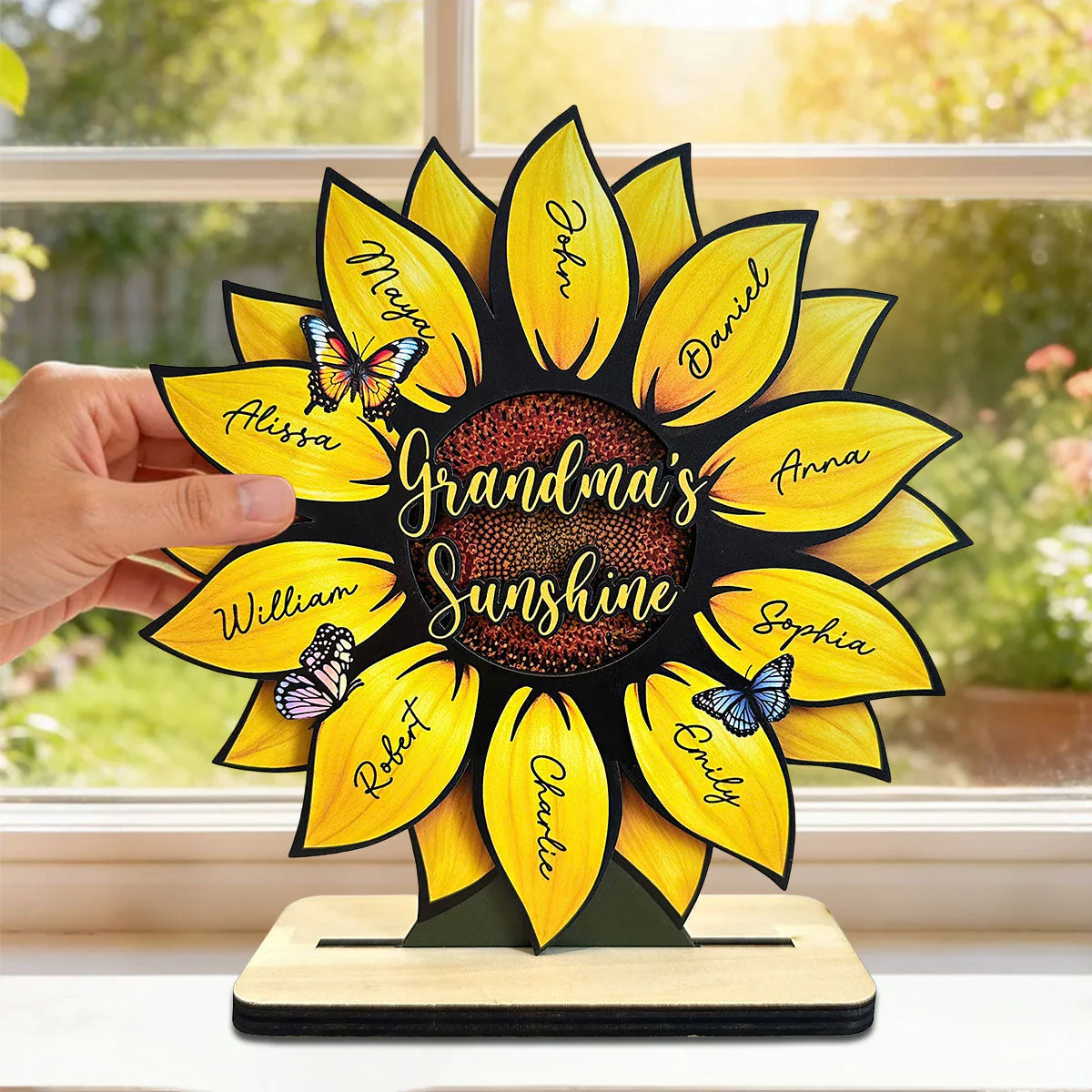 Mother's Day Gifts, Grandma's Sunshine, Grandma's Garden Sunflowers For Nana, Mimi, Gigi - Personalized Wooden Plaque - Image 7