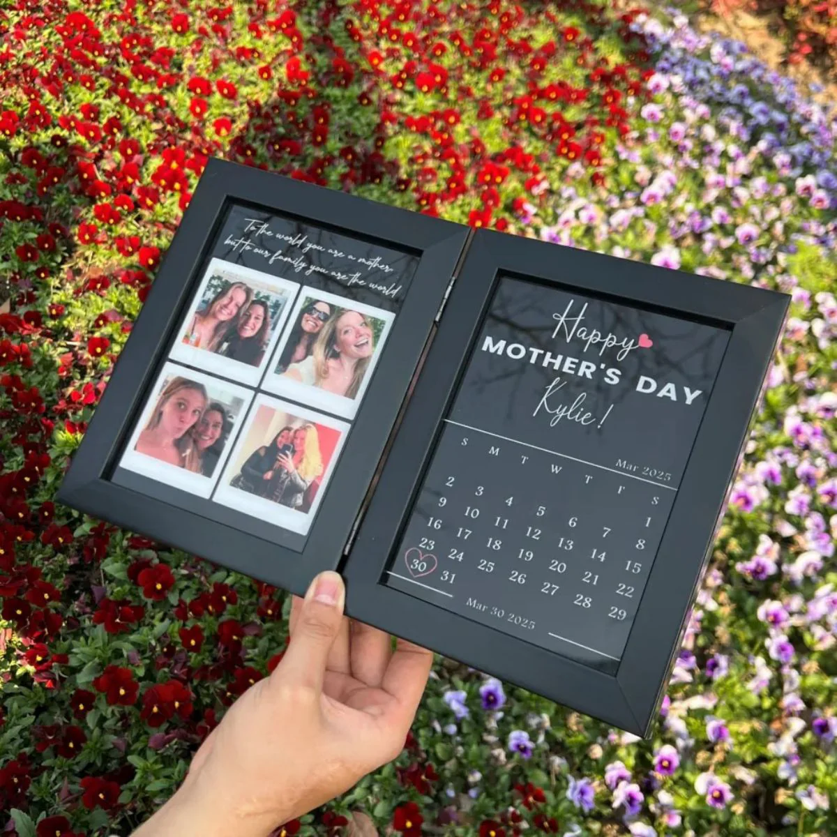 Mother's Day - Personalised Double Flower Shadow Box Photo Puzzle - Image 2