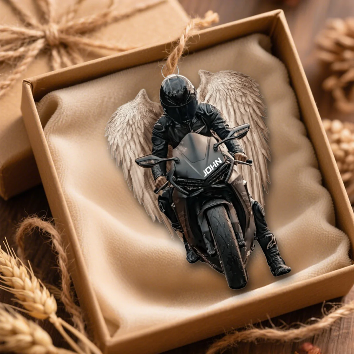 Motorbike With Wings Personalized Christmas Ornament,Gift for Bikers - Image 4