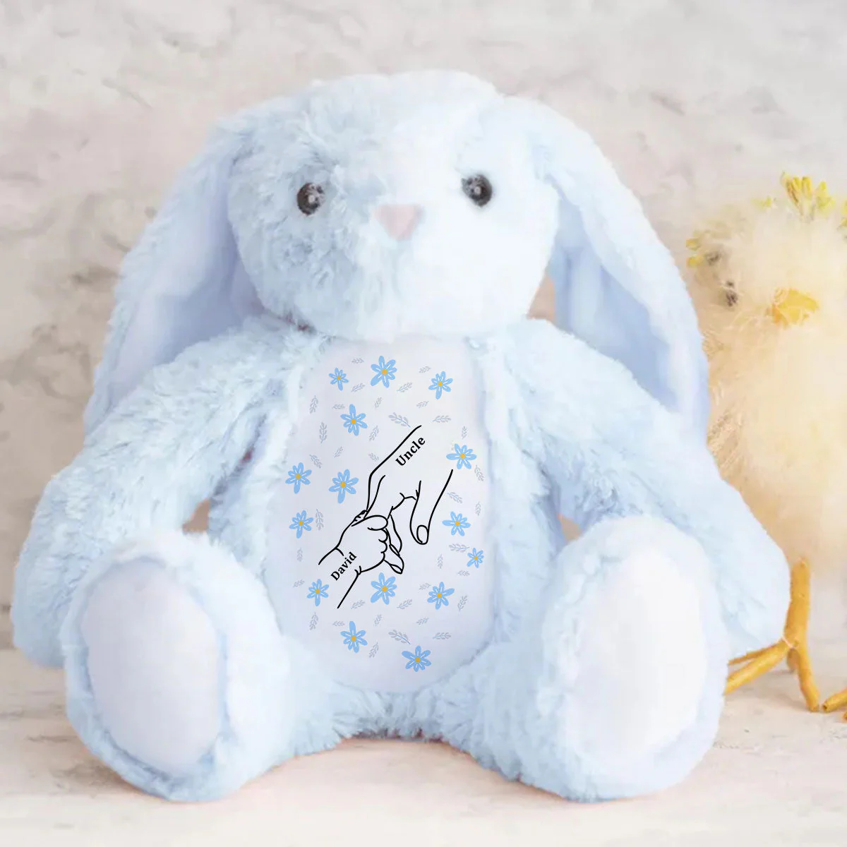 My Dearest Holding My Hand - Personalized Custom Easter Bunny Plush Gift For Family Members - Image 5