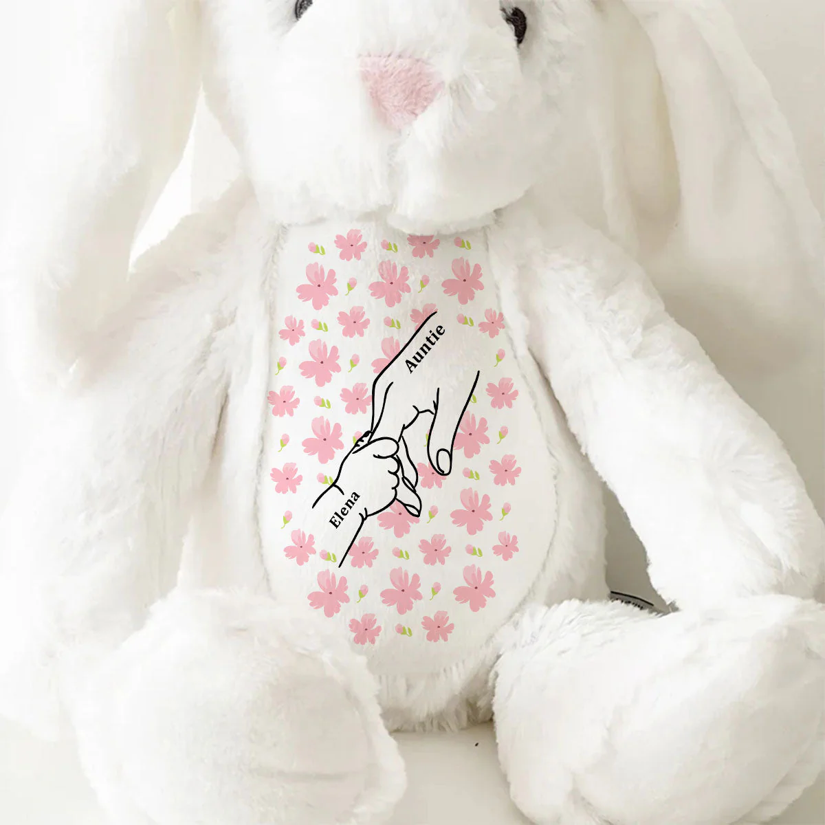 My Dearest Holding My Hand - Personalized Custom Easter Bunny Plush Gift For Family Members - Image 6