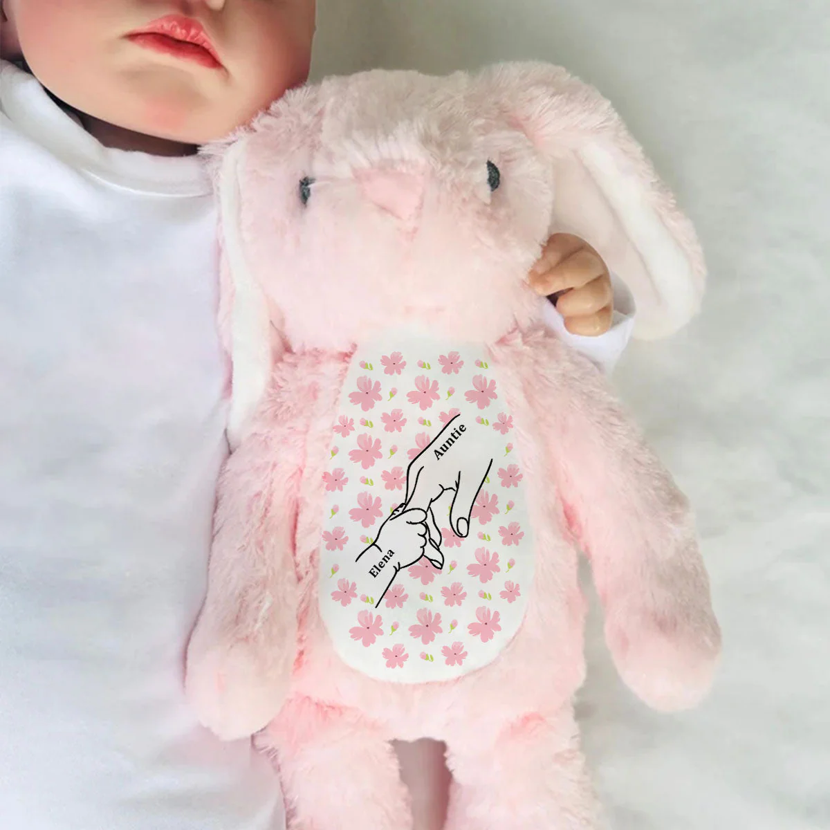 My Dearest Holding My Hand - Personalized Custom Easter Bunny Plush Gift For Family Members - Image 8