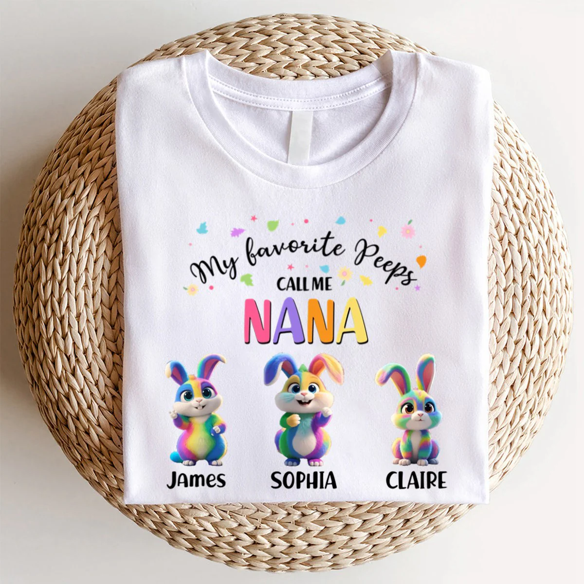 My Favorite Bunny Call Me Grandma - Personalized Grandma's Easter Day T Shirt - Image 2