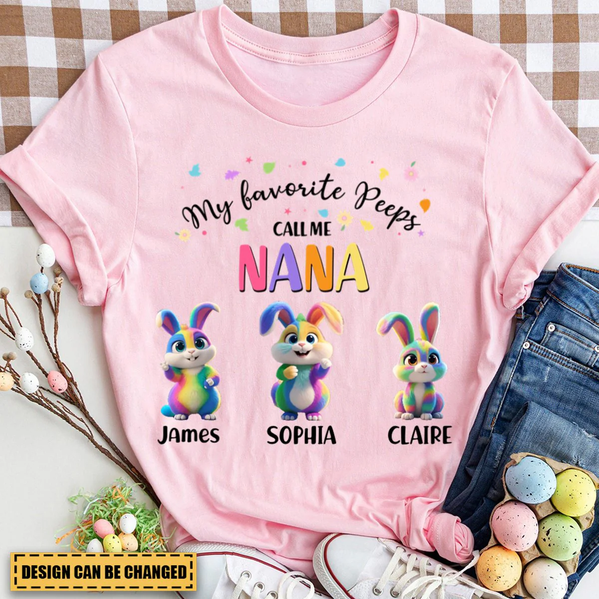 My Favorite Bunny Call Me Grandma - Personalized Grandma's Easter Day T Shirt - Image 5