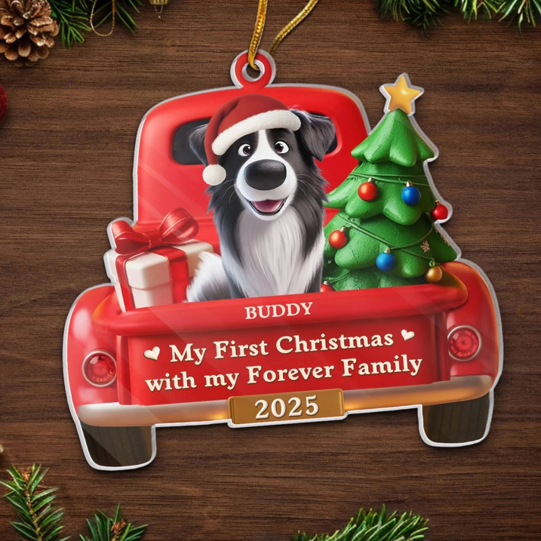 My First Christmas - Personalized Acrylic Ornament Gifts For Dog Lovers, Dog Dad And Mom - Image 3