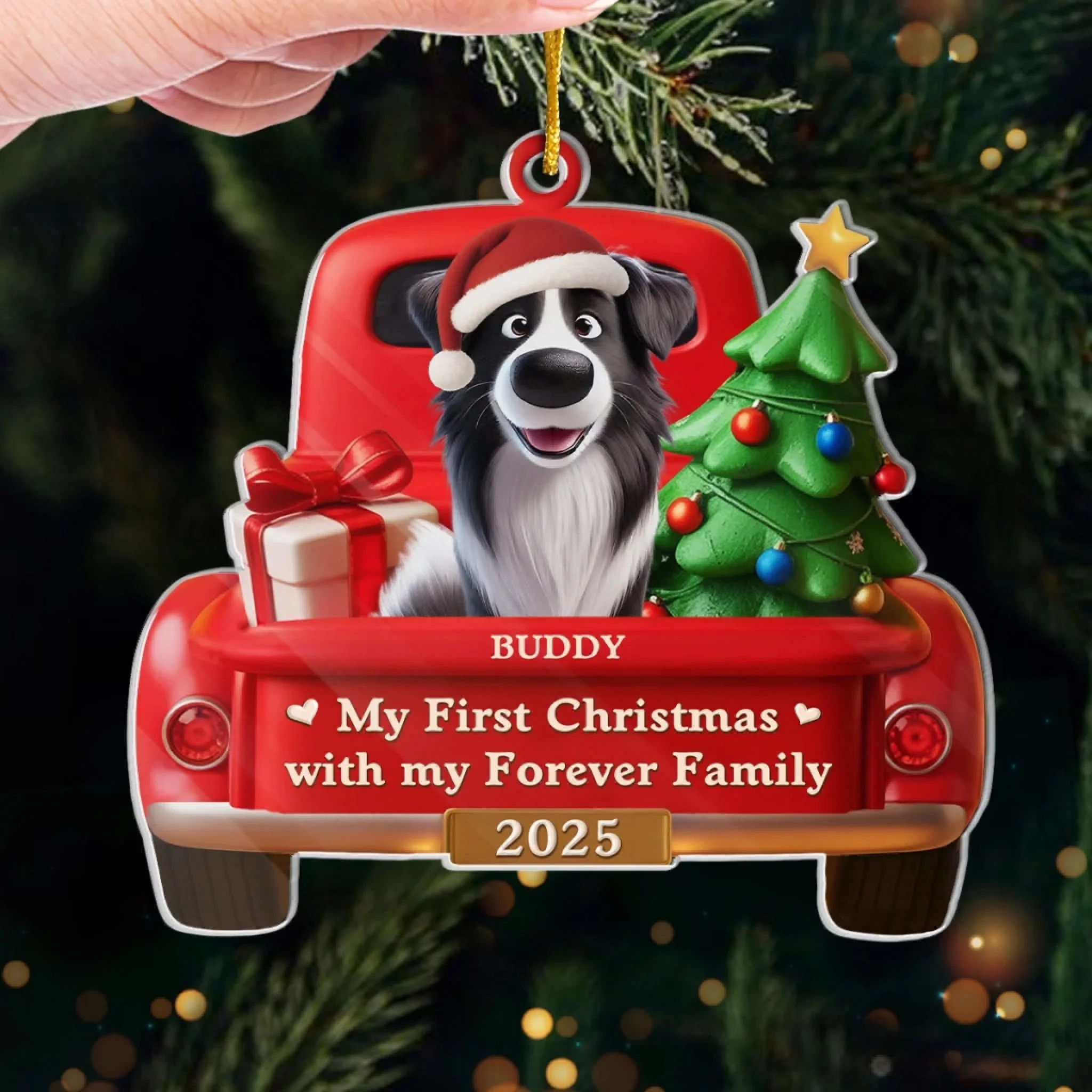 My First Christmas - Personalized Acrylic Ornament Gifts For Dog Lovers, Dog Dad And Mom - Image 4