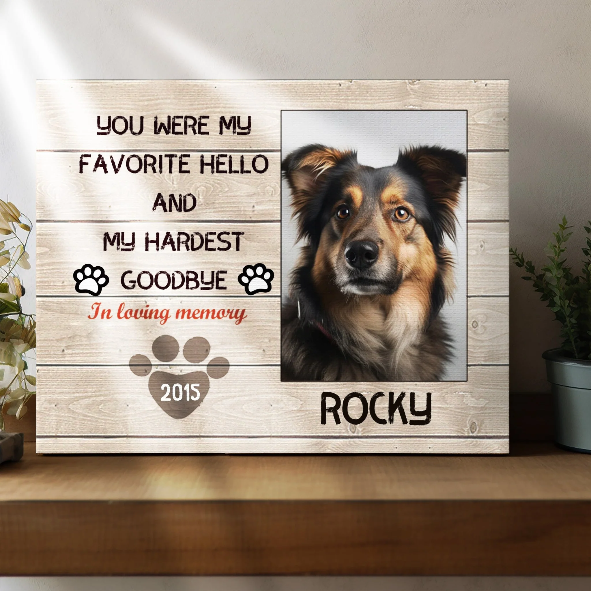 My Hardest Goodbye - Personalized Pet Memorial Canvas - Image 2