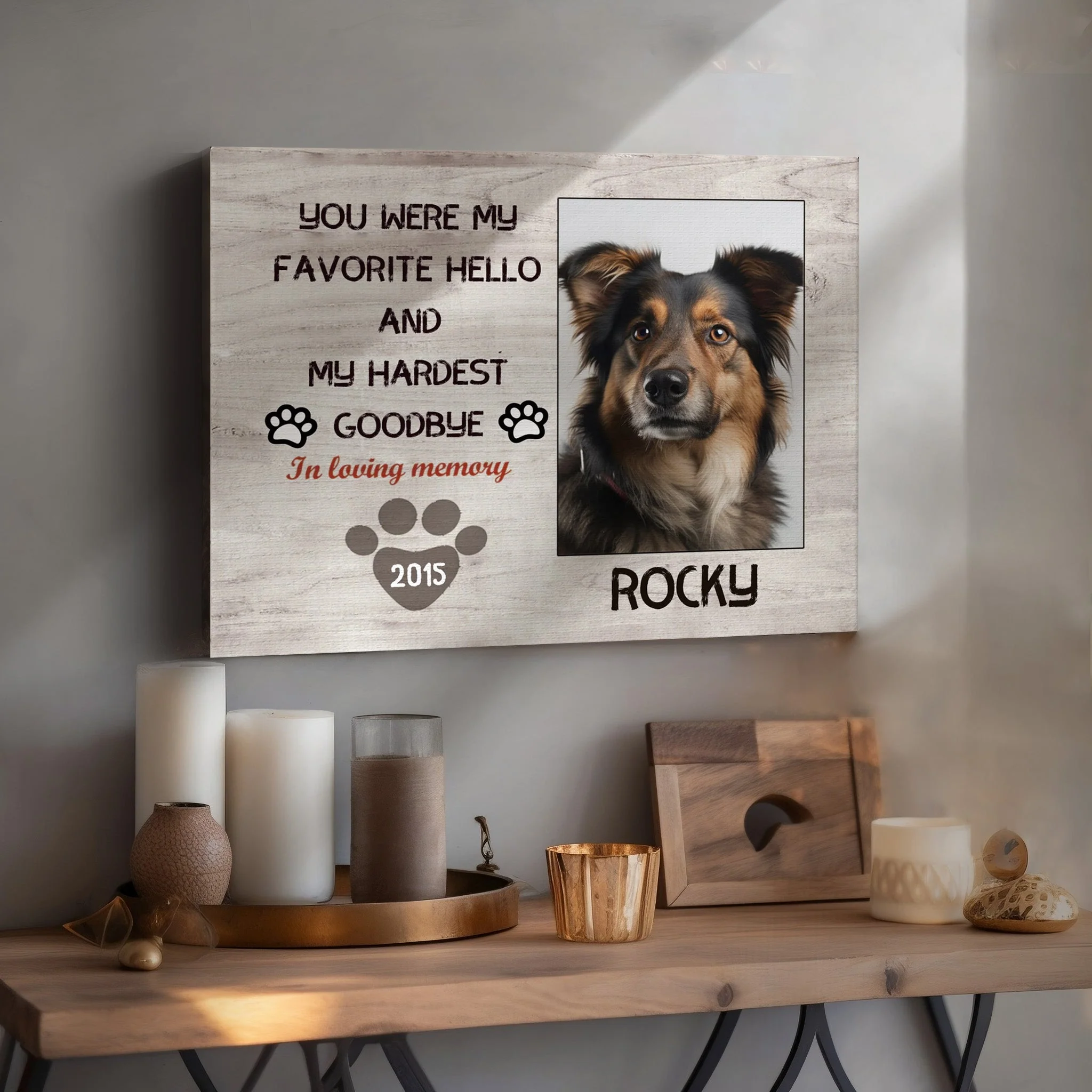 My Hardest Goodbye - Personalized Pet Memorial Canvas - Image 3