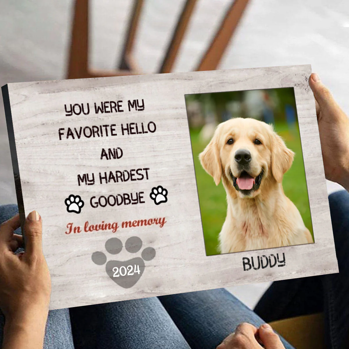 My Hardest Goodbye - Personalized Pet Memorial Canvas - Image 4