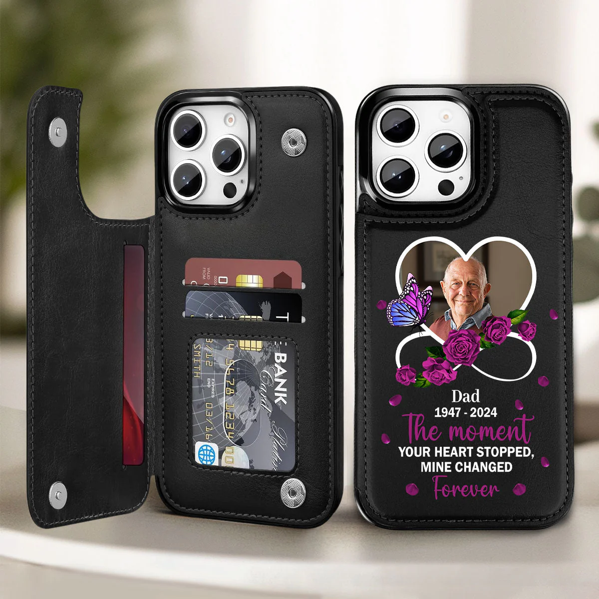 My Heart Changed Forever - Personalized Leather Flip Wallet Phone Case - Image 2