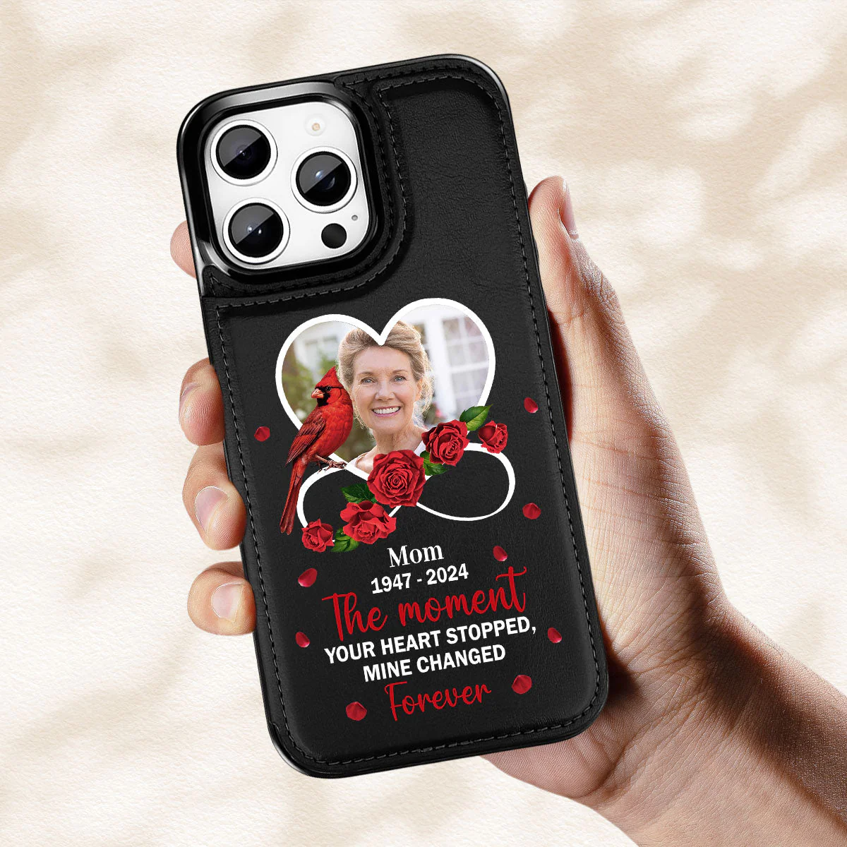 My Heart Changed Forever - Personalized Leather Flip Wallet Phone Case - Image 3