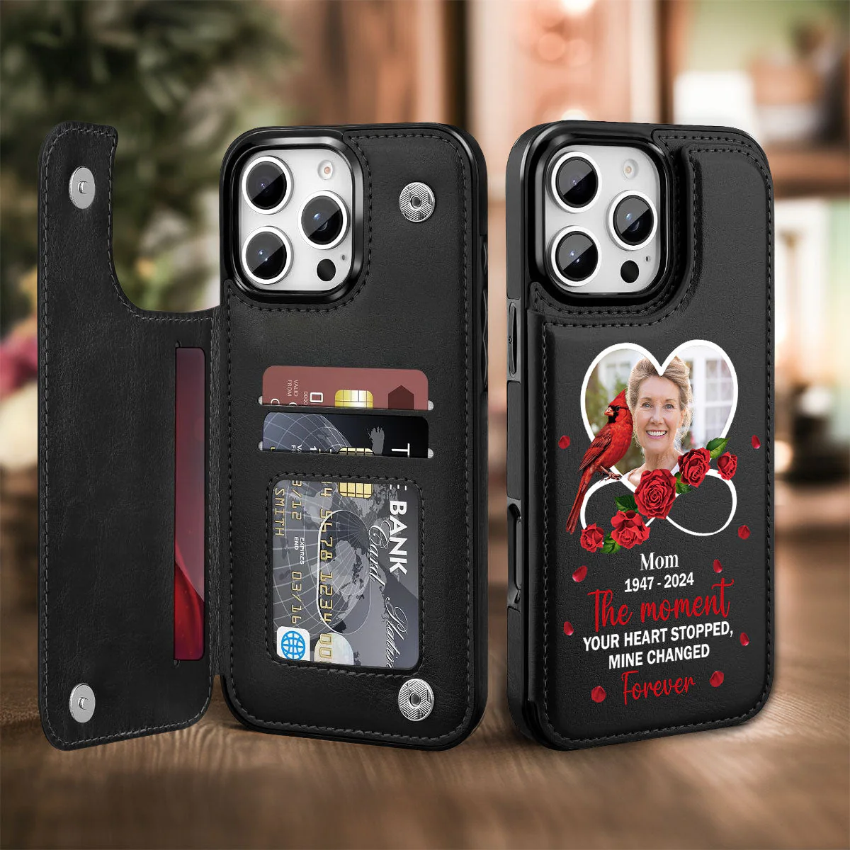 My Heart Changed Forever - Personalized Leather Flip Wallet Phone Case - Image 4