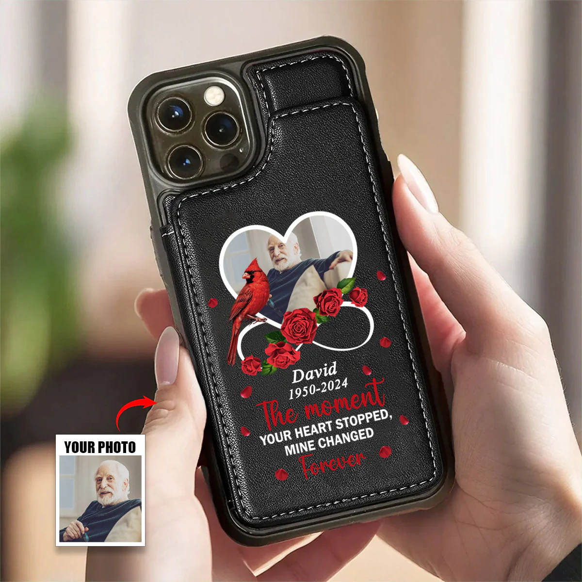 My Heart Changed Forever - Personalized Leather Flip Wallet Phone Case - Image 6