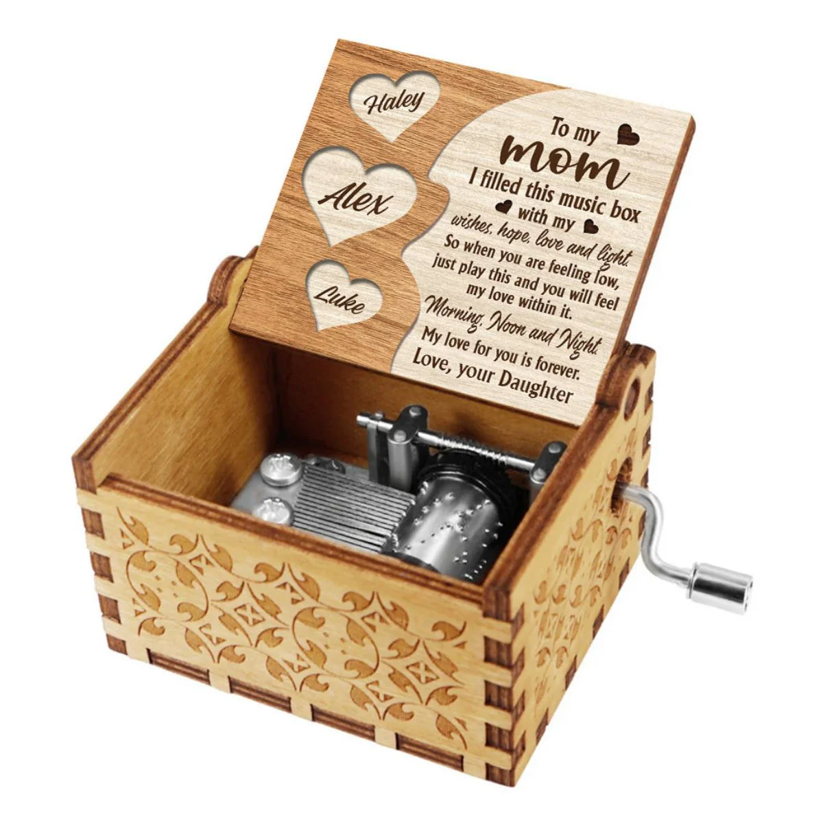 My Love For You Is Forever - Personalized Hand Crank Music Box - Image 5