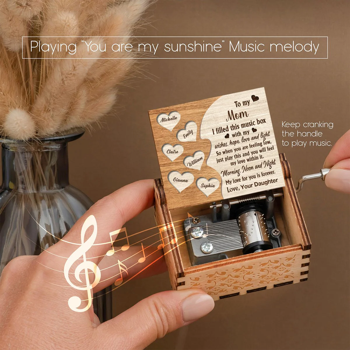 My Love For You Is Forever - Personalized Hand Crank Music Box - Image 7