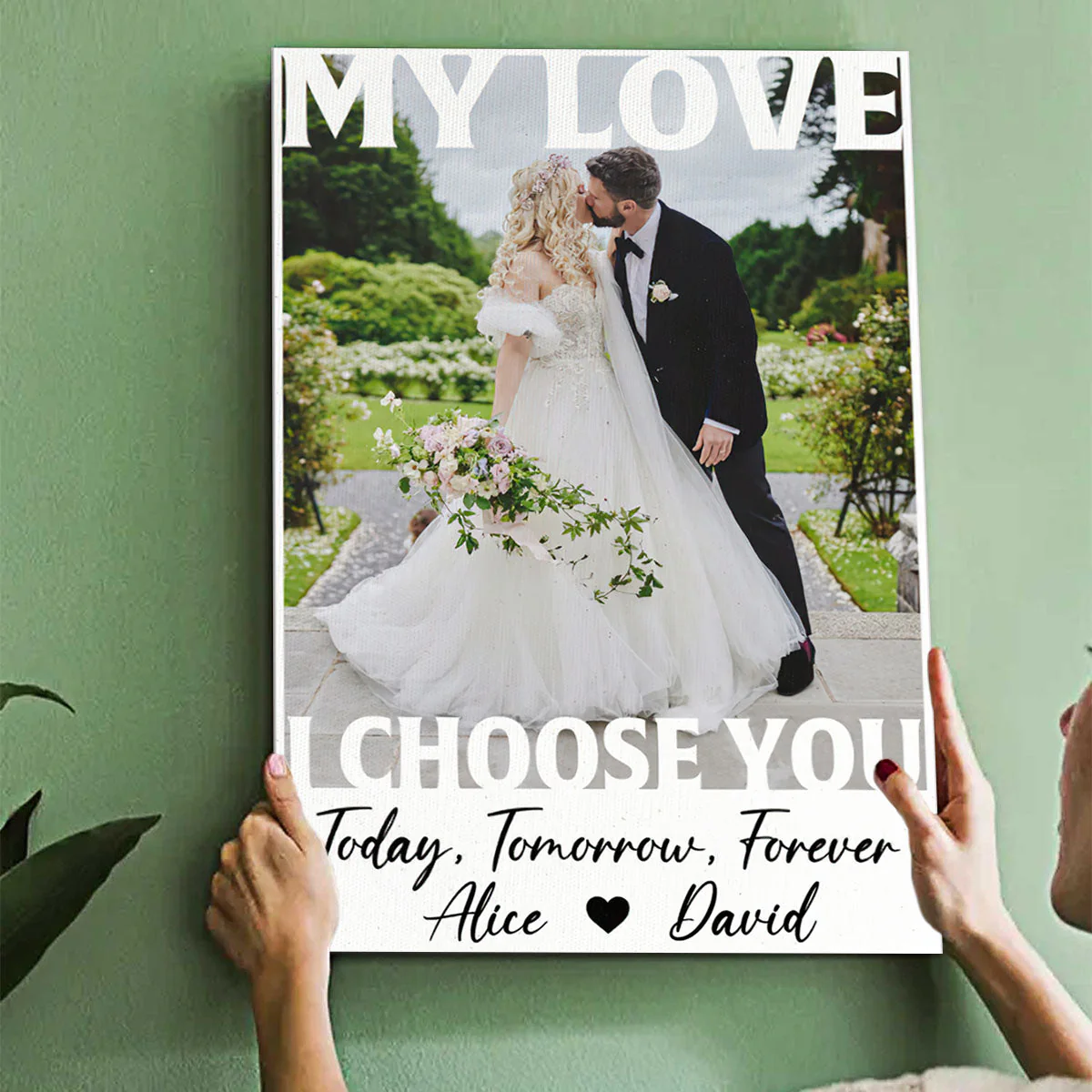 My Love, I Choose You, Couple Gift Personalized Canvas Poster - Image 2