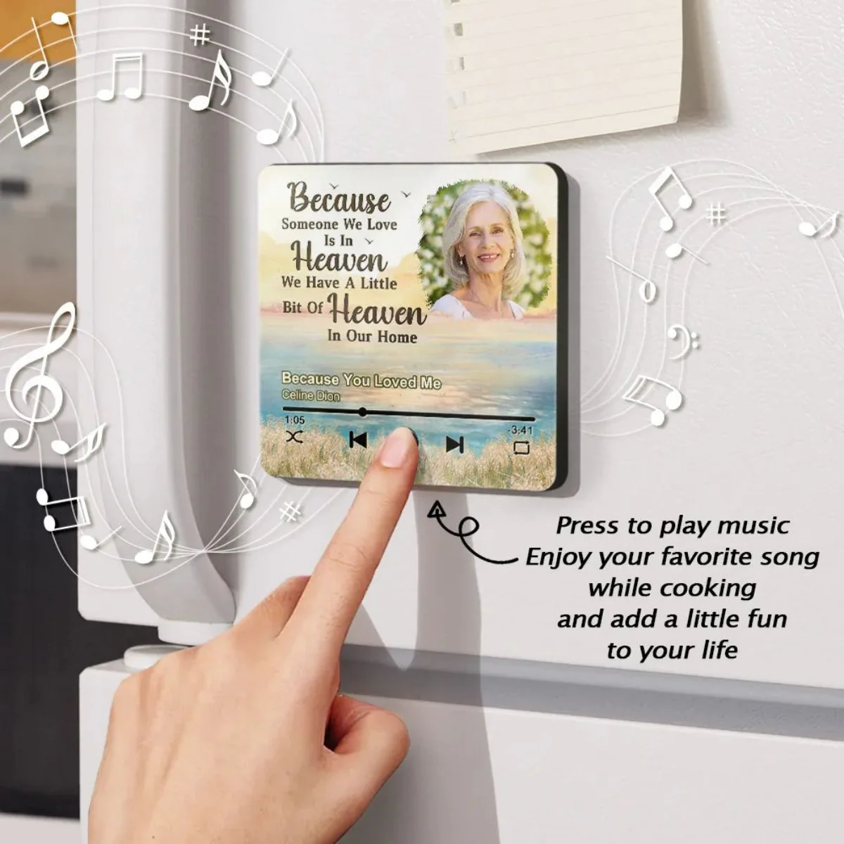 My Mind Still Talks To You Memorial - Personalized Music Fridge Magnet - Image 3